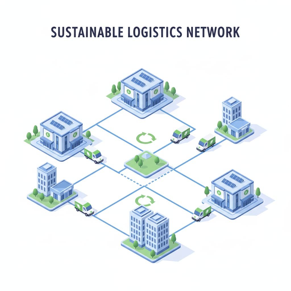 micro fulfillment centers connected to local delivery networks reducing transportation emissions.