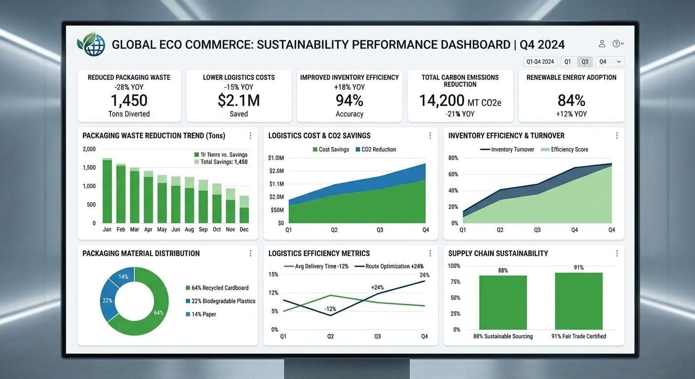 zero-waste supply chain for e-commerce case study showing reduced packaging waste, optimized logistics, and improved inventory efficiency.
